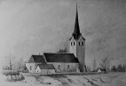 Harju rajoon, Keila kirik. Akvarell. . Autor: Avo Sillasoo. Aasta: Mai, 1979. #7883