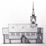 Kiriku põhjakülg, projekt 1907. Foto: Repro raamatust: "Ruhnu uus kirik: 1912-2012"