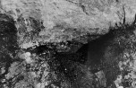 Tornialune portaal. Sondaaž põhjapoolse põse sokliosas. Näha hilisema krohvi piirjoon puhtal raidkivi pinnal. Autor: H. Rennik. Aasta: 05/1959. #3789