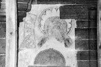 Figuraalmaalingu fragment sakramendiniši kohal koori idaseinal. Secco. 14.saj.. Autor: Rosimannus. Aasta: 1970ndad