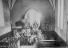 Kiriku sisevaade surnukirstuga. Aasta: ca 1910. #F14865