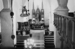 Viljandi rajoon. Pilistvere kirik.Üldvaade ida suunas altarile ja kantslile.. Autor: L.Vellemaa.. Aasta: 1979.