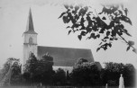 Vaade Kullamaa kirikule. Paremas nurgas näha Vabadussõja mälestussammas. . Aasta: 1932. #F-22630