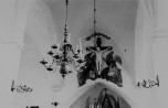 Kadrina kirik. Pikihoone ja koori vaheline sein, millel kristus ristil ja maalingud.. Autor: T. Böckler. Aasta: 1958. #N-1093/3