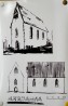 Rekonstruktsioon algkirikust Märjamaa kiriku infostendil.. Foto: EKA muinsuskaitse ja restaureerimise osakond (01/2009)