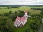 vaade kirikule kirdest, aerofoto . Foto: foto: M.Viljus, 08-2017