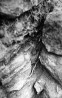 Šurf nr.1. Pikihoone vundamendi ja ristuva vundamendi vahelisse vuuki kiilunud kivi.. Autor: H.Uuetalu. Aasta: 1958
