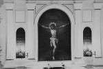 Võru mk. Rõuge kirik. Altarimaal Kristus ristil, 19.saj II pool, õli, lõuend. Autor: M. Pakler. Aasta: 1986. #11929